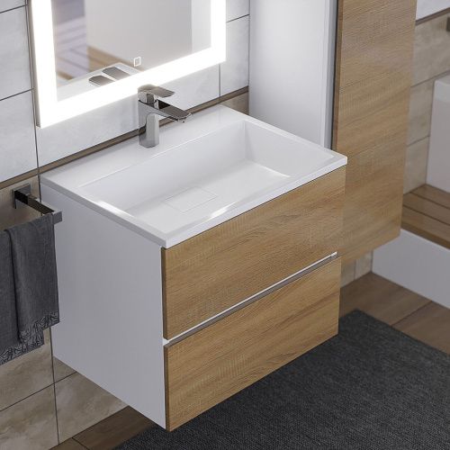 Раковина из литьевого мрамора Uperwood Barsa 293020530 80х45 полувстраиваемая цвет белый - фото 3