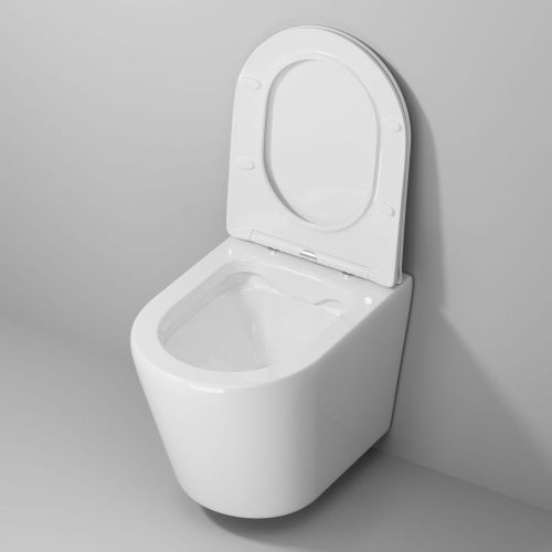 Унитаз подвесной Grossman Fly GR-4478S белый с сиденьем микролифт безободковый каскадный смыв - фото 4