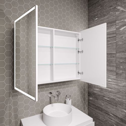 Зеркало-шкаф Grossman Меркадо 201002 100х80 подвесной цвет белый - фото 4