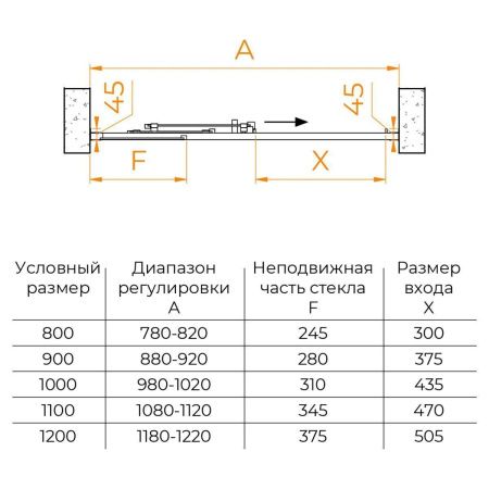 Душевая дверь RGW Classic 410911112-11 120х185 стекло прозрачное профиль хром