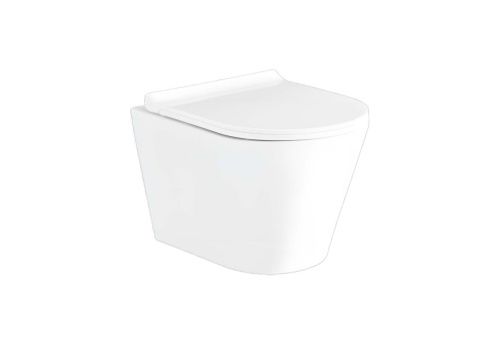 Унитаз подвесной Aquatek АЛЬФА AQ1910-00 белый с сиденьем микролифт безободковый каскадный смыв - фото 2