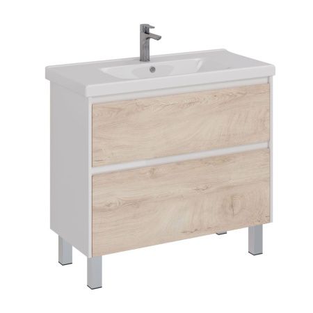Тумба под раковину LeMark Combi LM03C100T-dub 100х40 напольная цвет бежевый/белый