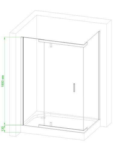 Душевой уголок Royal Bath HPV RB9140HPV-C-BL 140х90 стекло матовое профиль черный с поддоном - фото 3