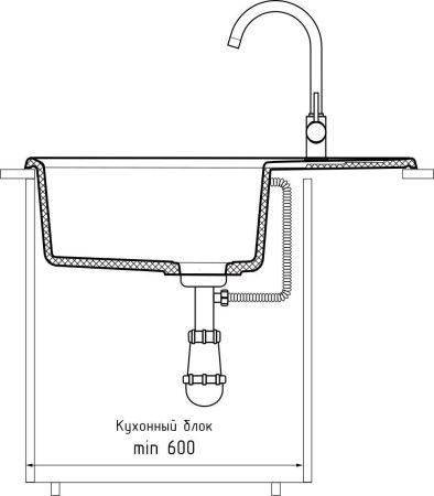 Кухонная мойка Granfest Level LV-760L песочный 75х50 цвет бежевый поверхность матовая
