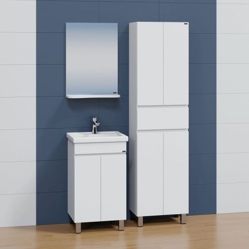 Шкаф-пенал СанТа Марс 700249 50х180 напольный цвет белый - фото 3