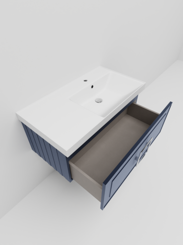 Тумба с раковиной La Fenice CUBO NFNC-01-CUB-BG-90-1-90R 90х50 подвесная цвет синий - фото 5