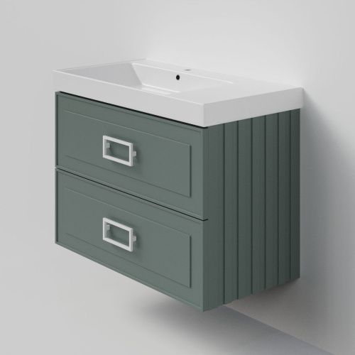 Тумба с раковиной La Fenice Cubo TWIN NFNC-01-CUB-G-90-2-2-90-2L 90х50 подвесная цвет серый - фото 2