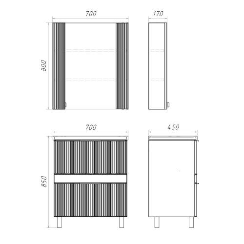 Тумба с раковиной Comforty 00-00019211CF 70х50 - фото 2