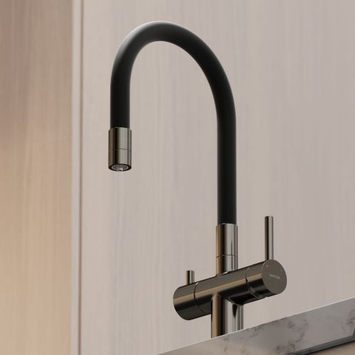 Смеситель для кухни Sancos Lucia SC4004GG на мойку вороненая сталь - фото 5
