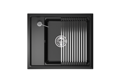 Кухонная мойка Granula Kitchen Space 6004, ШВАРЦ 60х50 цвет черный поверхность матовая - фото 2