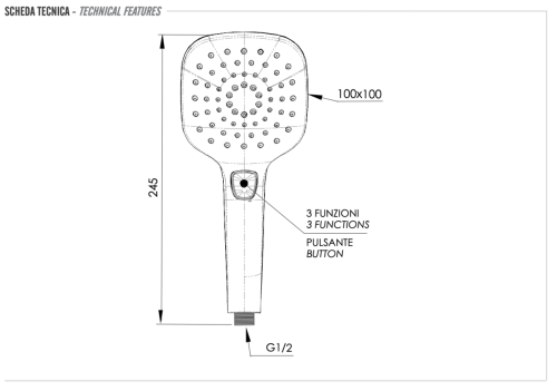 Душевая лейка Remer 318CPX цвет хром - фото 2