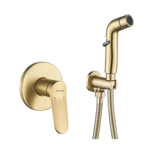 Гигиенический душ со смесителем Shevanik S43G S4305G золото - фото 2