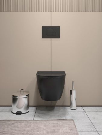 Унитаз подвесной Teymi Lina T40114 черный с сиденьем микролифт безободковый смыв торнадо