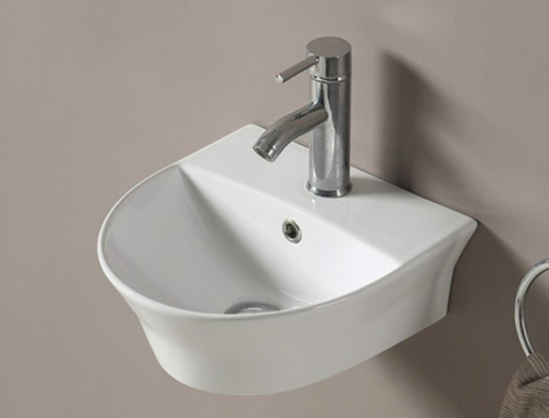 Раковина из сантехнического фаянса CeramaLux 78370 30х40 подвесная цвет белый 1 отверстие под смеситель - фото 3