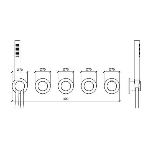 Смеситель для душа Almar Modular PUSH E180434.316 встраиваемый в стену нержавеющая сталь (внешняя часть) с термостатом - фото 2