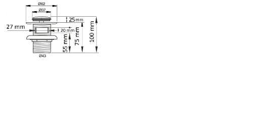 Донный клапан для раковины CeramaLux RD013 хром - фото 2