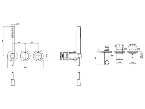 Смеситель для душа Fima Carlo Frattini F3989NX3NS*** настенный черный - фото 2