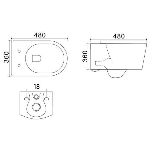 Унитаз подвесной Azario Nova AZ2217 белый с сиденьем микролифт безободковый каскадный смыв - фото 3