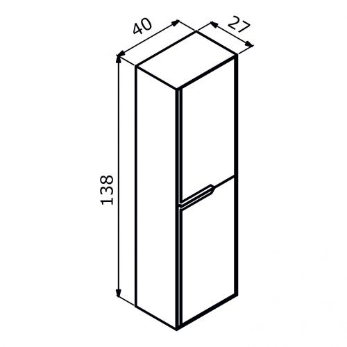 Шкаф-пенал Orka Craft 3000319 40х140 подвесной цвет черный/коричневый - фото 5
