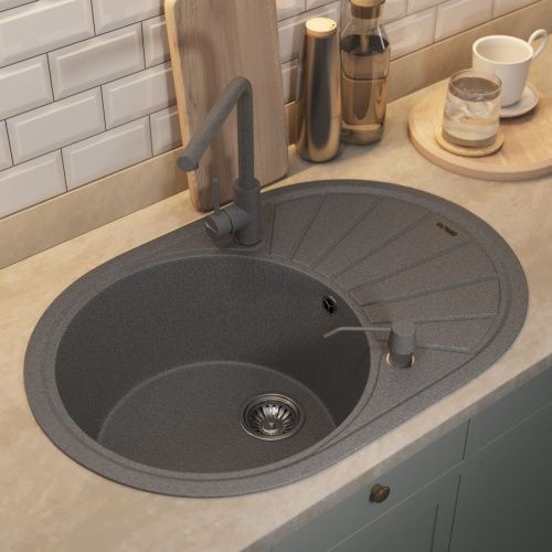 Кухонная мойка Uperwood Quartz Premium UPD-02 3910202106 75х50 цвет серый поверхность матовая - фото 3