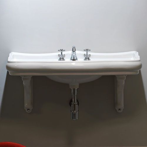 Раковина из сантехнического фарфора Kerasan Retro 105001*1 100х50 подвесная цвет белый 1 отверстие под смеситель