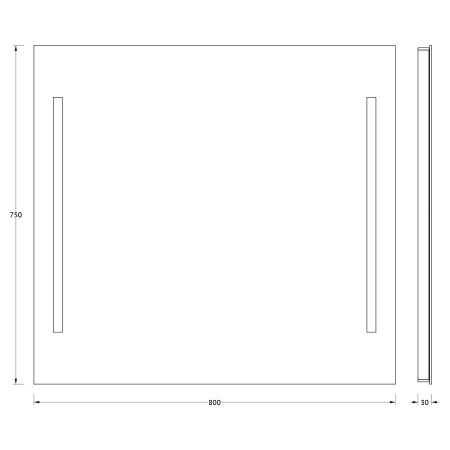 Зеркало с подсветкой Evoform Ledline BY 2117 80х80 подвесное
