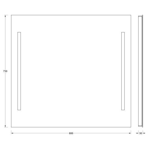 Зеркало с подсветкой Evoform Ledline BY 2117 80х80 подвесное - фото 2
