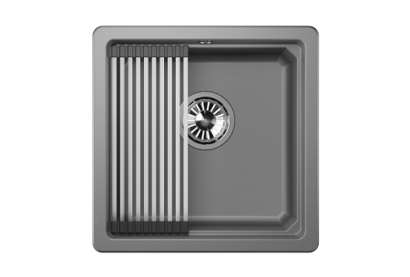 Кухонная мойка Granula Kitchen Space 4501U, АЛЮМИНИУМ 45х45 цвет серый поверхность матовая