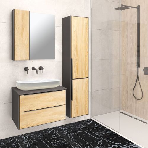 Тумба под раковину Runo Мальта 00-00001097 70х50 подвесная цвет коричневый - фото 5