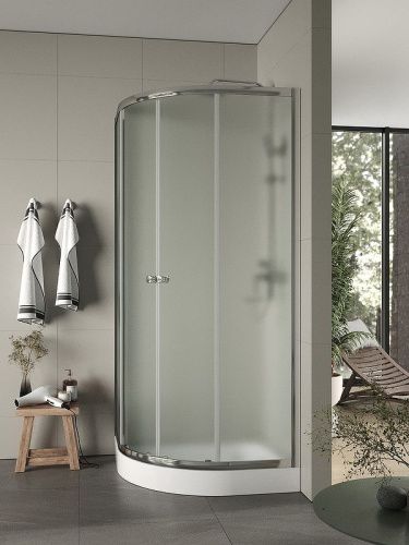 Душевой уголок Agger A01-090MCR 90х90 стекло матовое профиль хром с поддоном - фото 3