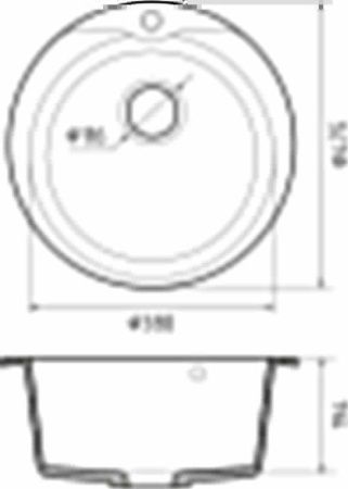 Кухонная мойка Granfest Rondo R-480 черный 50х50 цвет черный поверхность матовая
