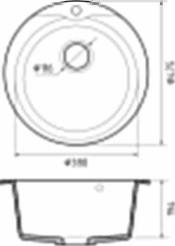 Кухонная мойка Granfest Rondo R-480 черный 50х50 цвет черный поверхность матовая - фото 3