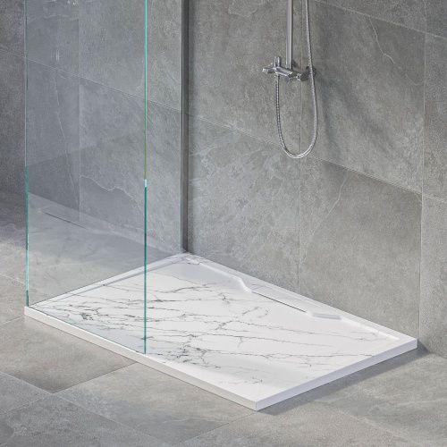 Душевой поддон из искусственного камня RGW STE 52342910-15 100х90 белый без ножек - фото 3