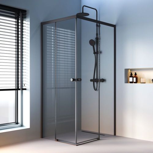 Душевой уголок Am.Pm X-Joy W94G-403-10080-BТ 100х80 стекло прозрачное профиль черный без поддона