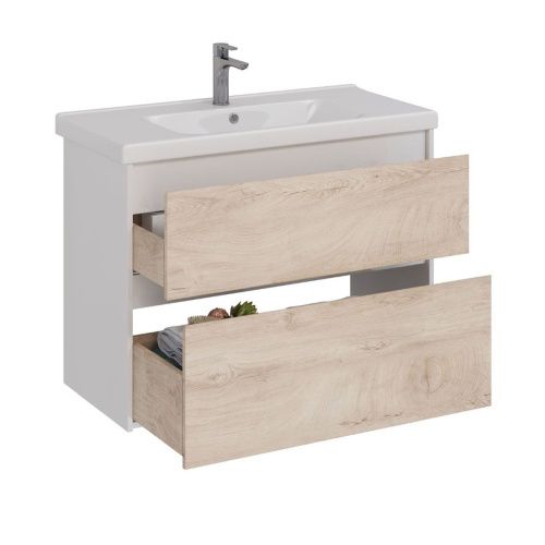 Тумба под раковину LeMark Combi LM03C100T-dub 100х40 напольная цвет бежевый/белый - фото 2