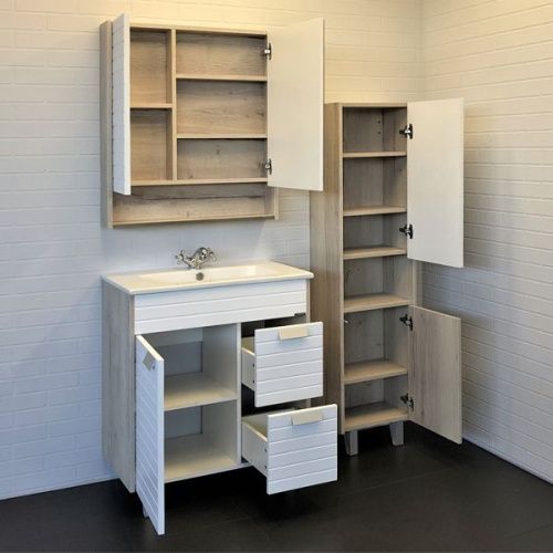 Тумба с раковиной Comforty Клеон 00-00004758CF 80х50 напольная цвет серый - фото 5