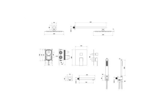 Душевая система Aquatek ЛИБРА AQ1673MB встраиваемая в стену цвет черный - фото 3