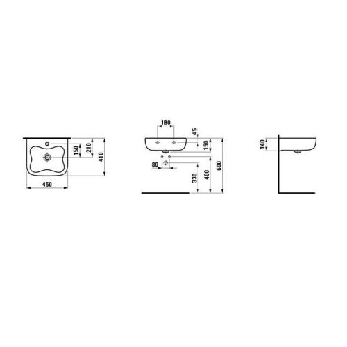Раковина керамическая Laufen Florakids 8.1503.1.000.104.1 50 см подвесная цвет белый 1 отверстие под смеситель - фото 2