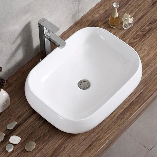 Раковина из сантехнического фарфора WesnaArt Round 4050-ROU 60х40 накладная цвет белый - фото 3