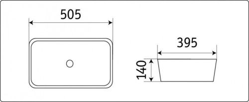 Раковина из сантехнического фаянса CeramaLux 78104MW 50х40 накладная цвет белый без отверстий под смеситель - фото 2