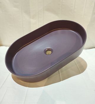 Раковина керамическая White Ceramic Blade W0527PL 60х40 накладная цвет фиолетовый