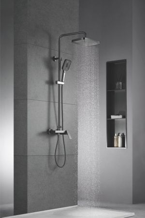 Душевая стойка Rose R1836T-6 настенная цвет серый