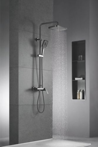 Душевая стойка Rose R1836T-6 настенная цвет серый - фото 4