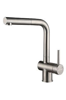 Смеситель для кухни Paulmark DOSSE Do214418-BS на мойку нержавеющая сталь
