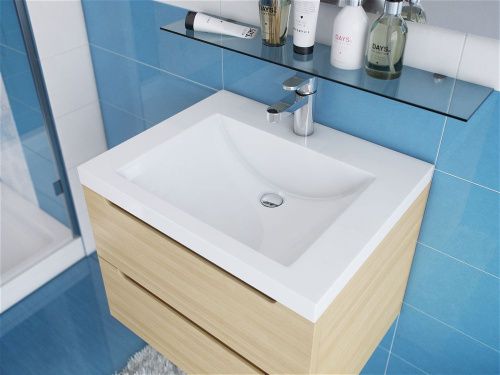 Раковина из искусственного камня Эстет Монако ФР-00014949 60х50 накладная цвет белый 1 отверстие под смеситель - фото 4