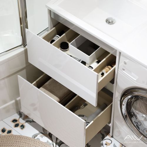 Тумба с раковиной Alavann Soft ALV0994000 120х50 напольная цвет белый - фото 4