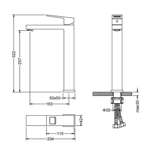 Смеситель Timo Briana 7111/03F на раковину черный - фото 2