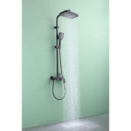 Душевая стойка Raglo R02 R02.24.06 настенная цвет черный - фото 4