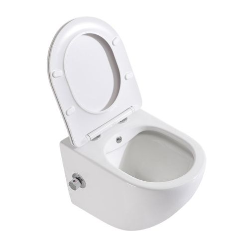 Унитаз подвесной BelBagno UNO BB3105CHR-BS/SC белый с сиденьем микролифт безободковый каскадный смыв - фото 3