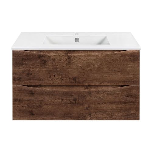 Тумба под раковину Vincea Mia VMC-2MC900RW 90х50 подвесная цвет коричневый - фото 3